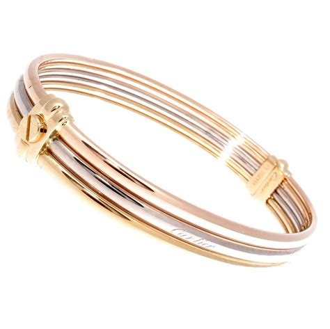 cartier 3 ring bracelet|cartier tricolor gold bracelets.